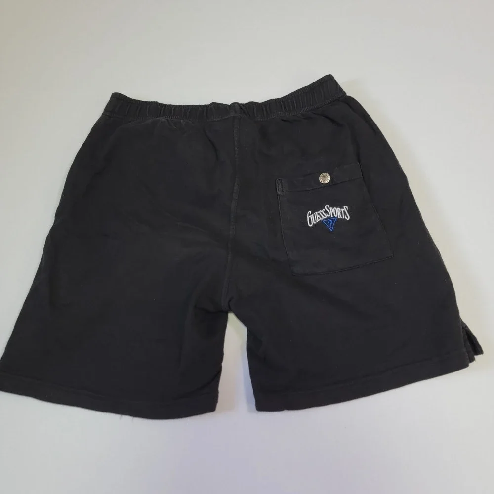 VTG Guess Sports Men's Shorts XL Black 90s Cotton Lounge Casual